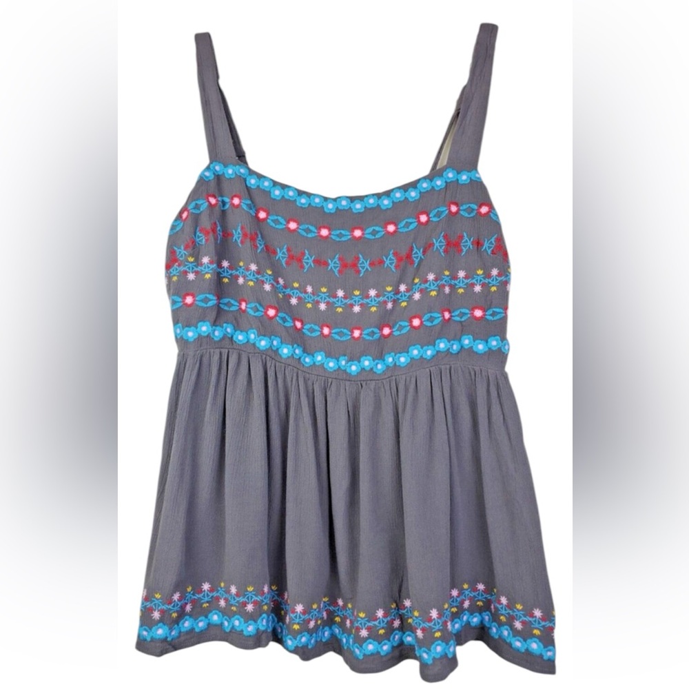 Torrid Embroidered milkmaid babydoll top fairy festival bohemian easter